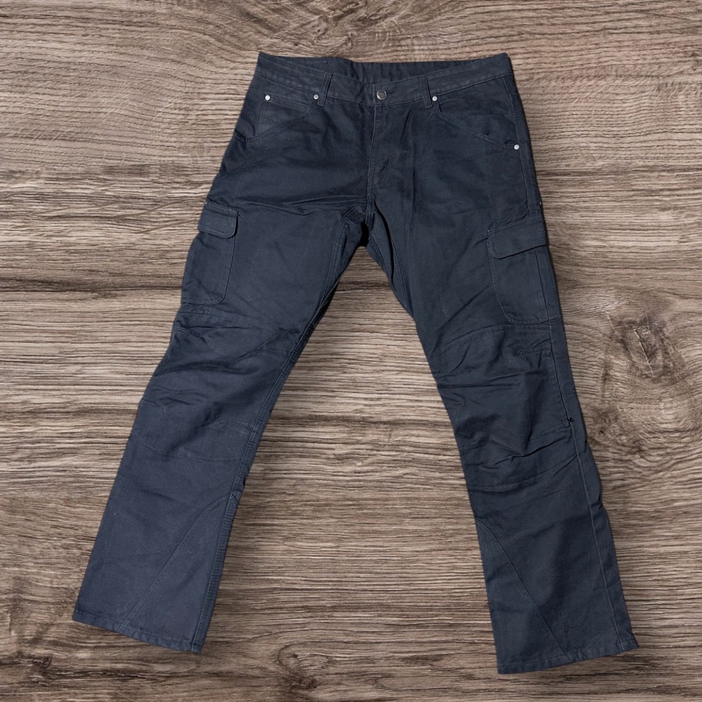 Men's Ironworkers Black Cargo Pants Quilted Size 36x32